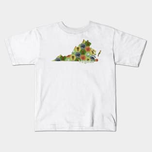 Virginia State Map Board Games Kids T-Shirt